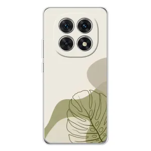 Силиконовый чехол с принтом в цветах на Xiaomi Redmi Note 15 5G (Зеленая монстера дизайн)