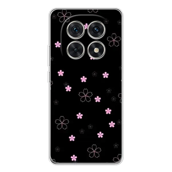 Чохол з принтом «Рожеві квіти на чорному» для Xiaomi Redmi Note 15 5G