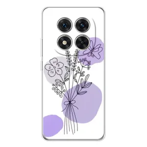 Силконовий чохол з принтом в квітах на Xiaomi Redmi Note 15 Pro 5G (Букет фіолетова абстракція)