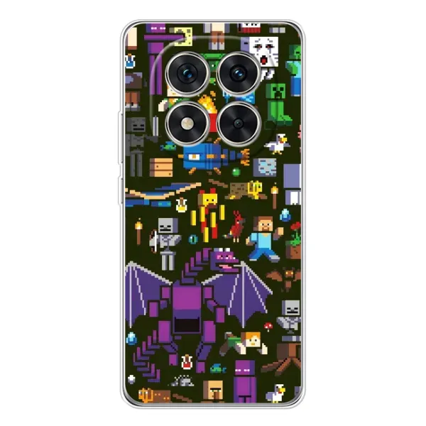 Чехол с принтом «Коллаж Майнкрафт» для Xiaomi Redmi Note 15 Pro 5G