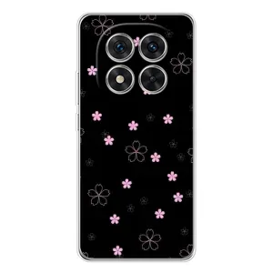 Чохол з розовим принтом для Xiaomi Redmi Note 15 Pro 5G (Рожеві квіти на чорному)