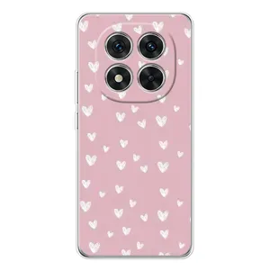 Чехол с розовым рисунком для Xiaomi Redmi Note 15 Pro Plus (Сердечки на розовом)