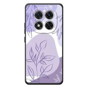 Силиконовый чехол с принтом в цветах на Xiaomi Redmi Note 15 Pro (Фиолетовые листья абстракция)