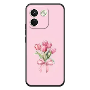 Чехол с розовым рисунком для Xiaomi Redmi Note 17 Pro Max (Букет цветов)