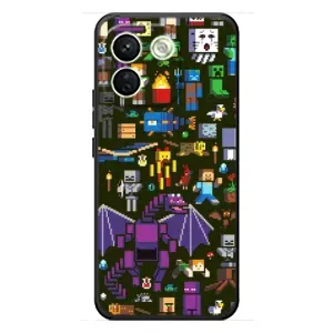 Чехол Майнкрафт на Xiaomi Redmi Note 17 Pro Max (AlphaPrint) Minecraft (Коллаж Майнкрафт)