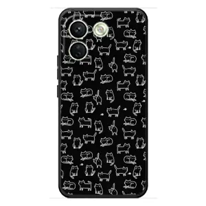 Чехол с принтом для Xiaomi Redmi Note 17 Pro Max (AlphaPrint) Модные коты (Меленькие котики)