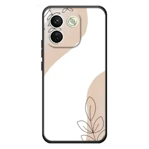 Силиконовый чехол с принтом в цветах на Xiaomi Redmi Note 17 Pro Max (Нюдовая веточка абстракция)