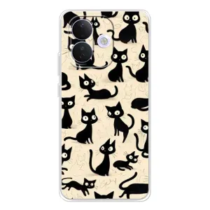 Чехол с рисунком кот на Xiaomi Redmi Note 17 Pro (Черные коты)