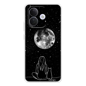 Чехол с рисунком кот на Xiaomi Redmi Note 17 Pro (Девушка с котом)