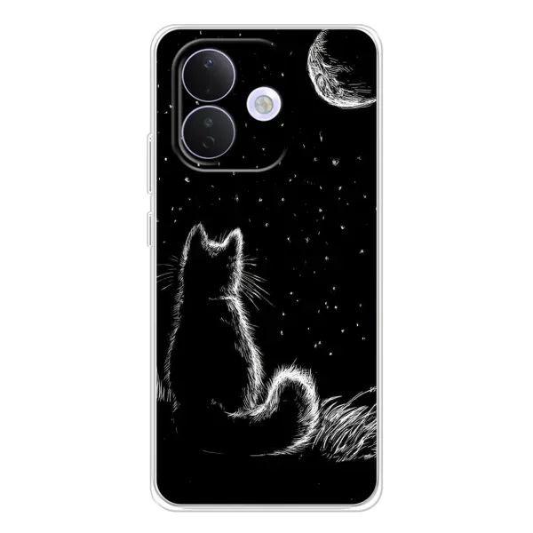 Чехол с принтом «Котик и луна» для Xiaomi Redmi Note 17 Pro