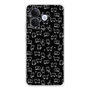 Чехол с принтом для Xiaomi Redmi Note 17 Pro (AlphaPrint) Модные коты (Меленькие котики)