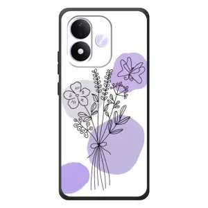 Силконовий чохол з принтом в квітах на Xiaomi Redmi Note 17 (Букет фіолетова абстракція)