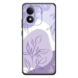 Силконовий чохол з принтом в квітах на Xiaomi Redmi Note 17 (Фіолетове листя абстракція)