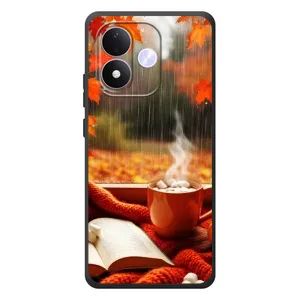 Чехол с уникальным дизайном «Осень с кофе» для Xiaomi Redmi Note 17 (Кофе и дождь)