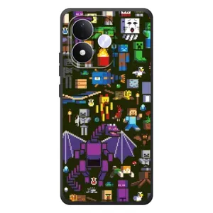 Чехол Майнкрафт на Xiaomi Redmi Note 17 (AlphaPrint) Minecraft (Коллаж Майнкрафт)