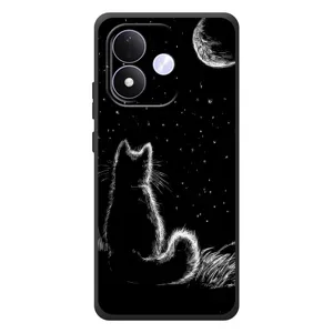 Чохол з принтом для Xiaomi Redmi Note 17 (AlphaPrint) Модні коти (Котик і місяць)