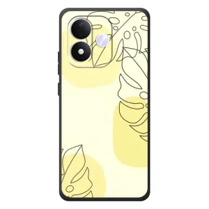 Силконовий чохол з принтом в квітах на Xiaomi Redmi Note 17 (Жовта монстера арт)