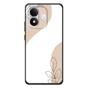 Силконовий чохол з принтом в квітах на Xiaomi Redmi Note 17 (Нюдова гілочка абстракція)