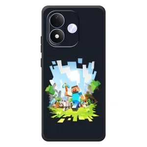 Чехол Майнкрафт на Xiaomi Redmi Note 17 (AlphaPrint) Minecraft (персонажи Minecraft)
