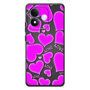 Чехлы для любимой на Сяоми Редми Ноут 17 (VPrint) (Pink hearts)