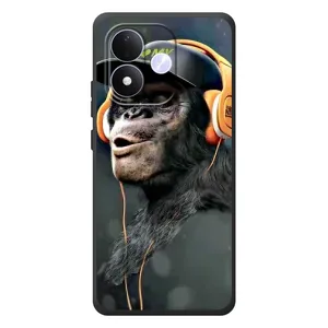 Чохол з Мавпами Xiaomi Redmi Note 17 - (AlphaPrint) (В навушниках)