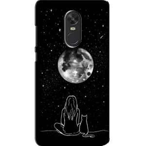 Чехол с рисунком кот на Xiaomi Redmi Note 4X (Девушка с котом)