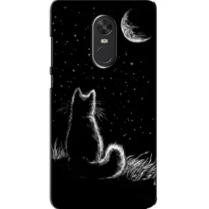 Чохол з принтом для Xiaomi Redmi Note 4X (AlphaPrint) Модні коти (Котик і місяць)