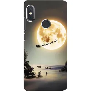 Новогодние, Праздничные Чехлы для Xiaomi Redmi Note 5 Pro - 2024 год (Санта на луне)