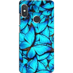 Чехол с принтом для Сяоми Редми Ноут 5 Про - (Прикольные) (AlphaPrint) (Синие бабочки)