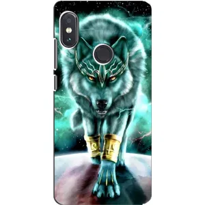 Защитные чехлы для Сяоми Редми Ноут 5 Про (AlphaPrint) (ХИТ продаж) ВОЛК