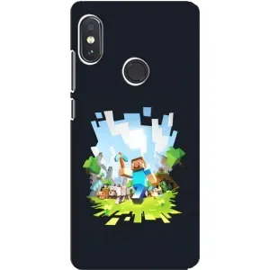Чехол Майнкрафт на Xiaomi Redmi Note 5 (AlphaPrint) Minecraft (персонажи Minecraft)