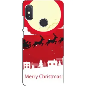 Рождественские Чехлы для Xiaomi Redmi Note 5 (VPrint) (Санта с оленями)