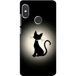 Чехол с принтом для Xiaomi Redmi Note 5 (AlphaPrint) Модные коты (Силуэт котика)