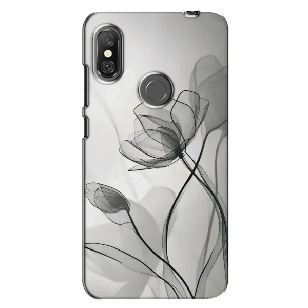 Чохол з принтом «Чорні квіти» для Xiaomi Redmi Note 6 Pro