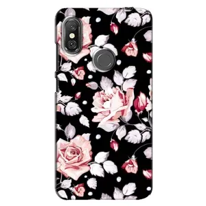 Чохли з квітами для Xiaomi Redmi Note 6 Pro (VPrint) (Квіти на чорному)