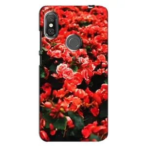 Чохли з квітами для Xiaomi Redmi Note 6 Pro (VPrint) (Квіти червоні)