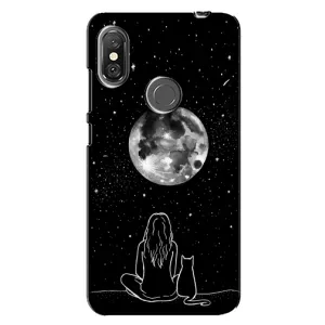 Чехол с рисунком кот на Xiaomi Redmi Note 6 Pro (Девушка с котом)