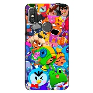 Чехлы Brawl Stars для Xiaomi Redmi Note 6 Pro (AlphaPrint) (Герої Бравл Старс)