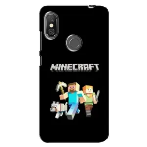 Чехол Майнкрафт на Xiaomi Redmi Note 6 Pro (AlphaPrint) Minecraft (герои Minecraft)