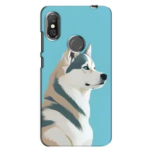 Чохол з Хаскі Xiaomi Redmi Note 6 Pro - (AlphaPrint) (Хаскі арт)