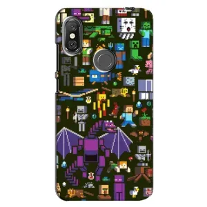 Чехол Майнкрафт на Xiaomi Redmi Note 6 Pro (AlphaPrint) Minecraft (Коллаж Майнкрафт)
