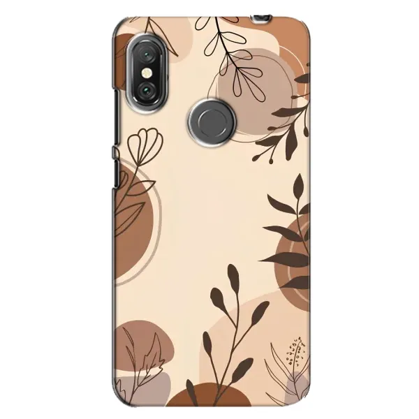Чохол з принтом «Коричневі квіти» для Xiaomi Redmi Note 6 Pro