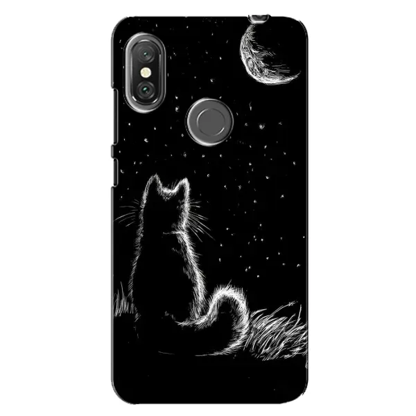Чохол з принтом «Котик і місяць» для Xiaomi Redmi Note 6 Pro Чохол з принтом «Котик і місяць» для Xiaomi Redmi Note 6 Pro