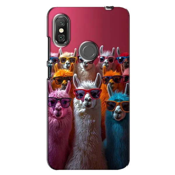 Чехол с принтом «Ламы в очках» для Xiaomi Redmi Note 6 Pro