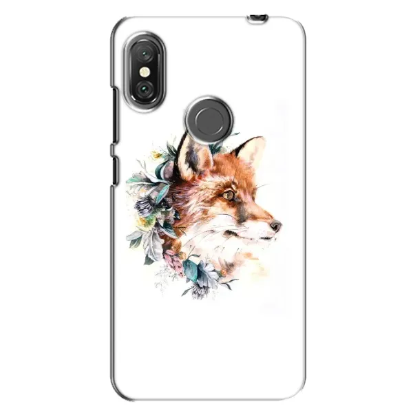 Чохол з принтом «Лиса в квітах» для Xiaomi Redmi Note 6 Pro