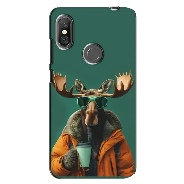 Чехол с принтом «Лось с кофе» для Xiaomi Redmi Note 6 Pro