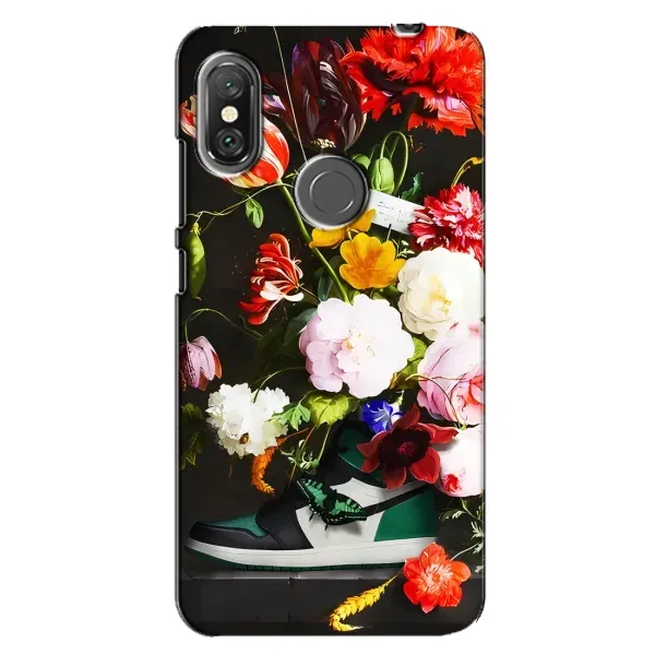 Чохол з принтом «Nike цветы» для Xiaomi Redmi Note 6 Pro