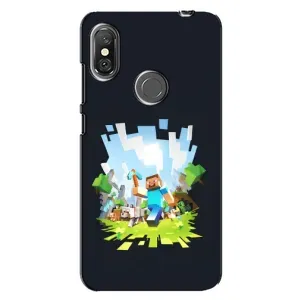 Чехол Майнкрафт на Xiaomi Redmi Note 6 Pro (AlphaPrint) Minecraft (персонажи Minecraft)