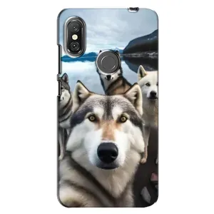 Чохол з Хаскі Xiaomi Redmi Note 6 Pro - (AlphaPrint) (Селфі Хаскі)