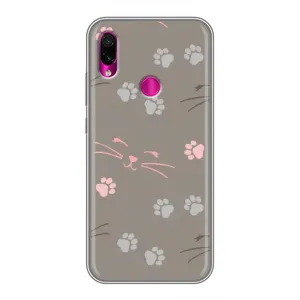 Чехол с рисунком кот на Xiaomi Redmi Note 7 Pro (Лапы и усы)